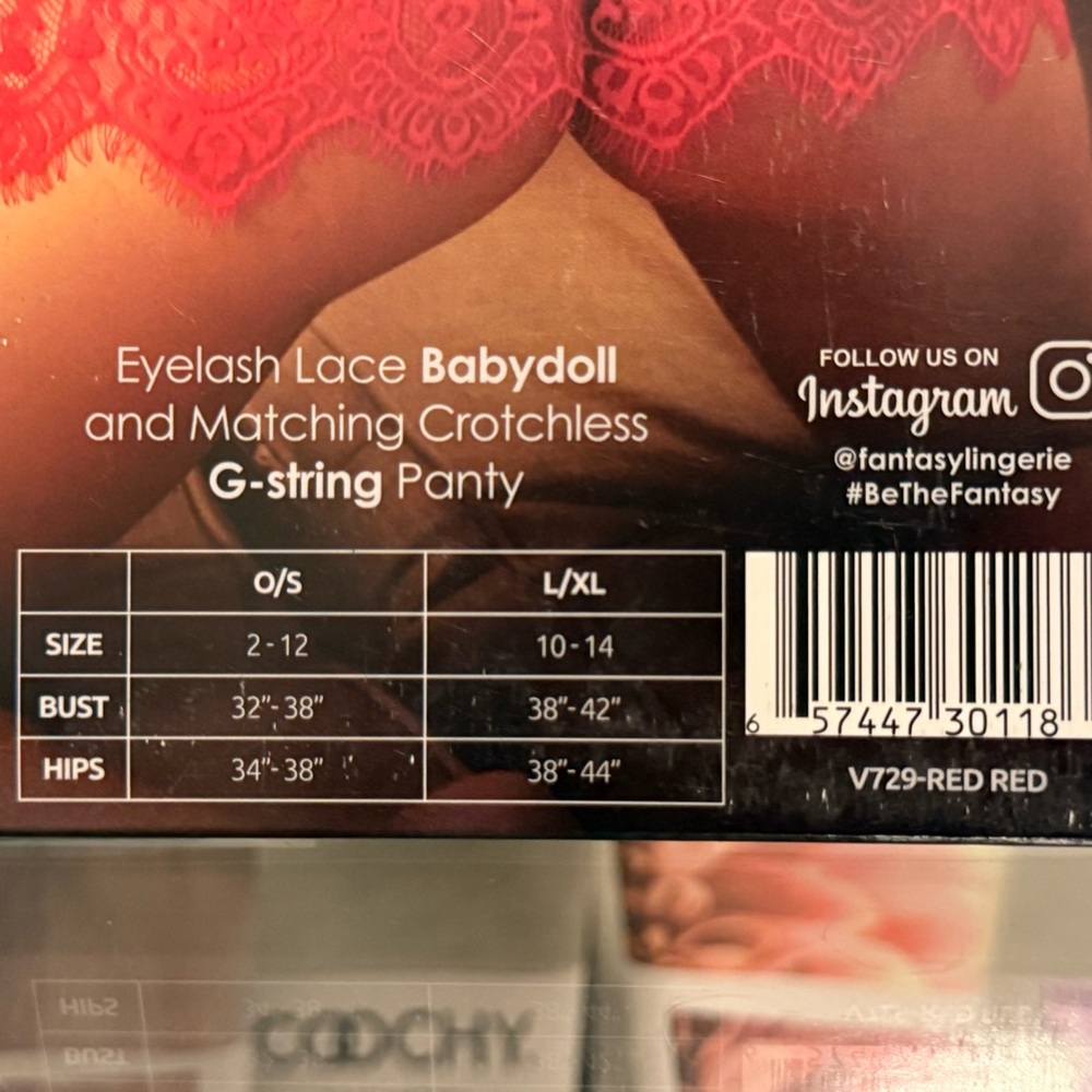 Fantasy Lingerie Red Lace Chemise - Picture 6 of 6